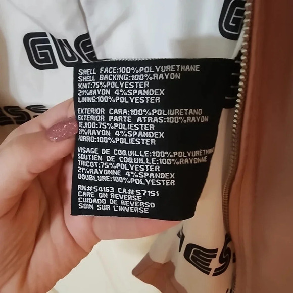 Pink GUESS faux leather jacket size XL - Picture 4 of 7